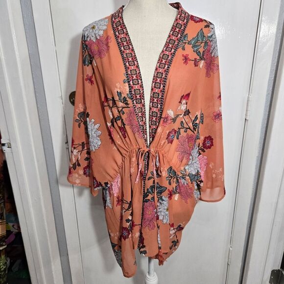 DR2 by daniel rainn floral Women's Cardigan kimono size M/L - Picture 4 of 8